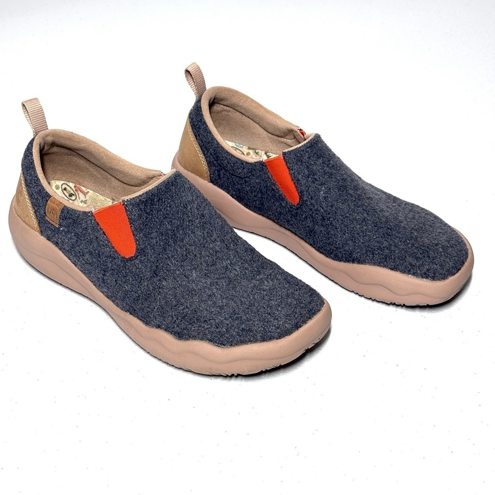 UIN Toledo Shoes Women 7.5 Gray Knit Wool Slip On Casual Comfort Walking Sneaker